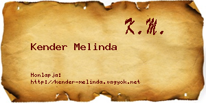 Kender Melinda névjegykártya